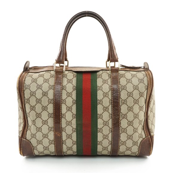 Auth Gucci Hand Bag Brown Leather #29012G13 - Picture 3 of 13